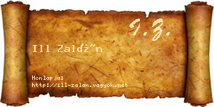 Ill Zalán névjegykártya